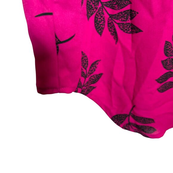 Apt 9 Blouse Women's Medium Pink Floral Button Up Sleeveless Collared Tank Top - Picture 6 of 10